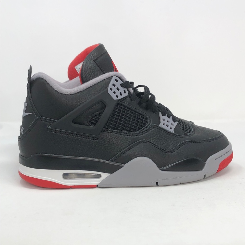 Air Jordan 4 Retro Bred Reimagined FV5029-006 Black Fire Red Sneakers- Size 8.5 - Picture 11 of 14